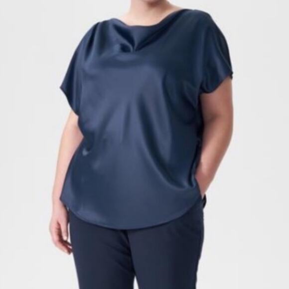 Universal Standard Tops - Universal Standard Viva drape neck top blue sz 14 16